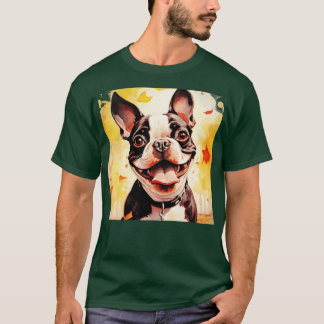 Boston Terrier In Fall T-Shirt