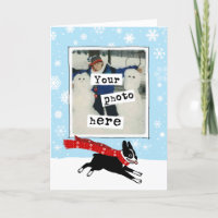 Boston Terrier in the Snow Your Photo Christmas