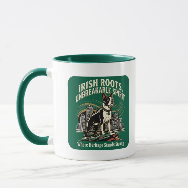 Boston Terrier Irish Heritage Pride Mug (Left)