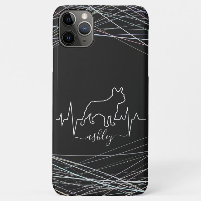 Boston Terrier is Heartbeat Cool Minimal Dog Love Case-Mate iPhone Case (Back)