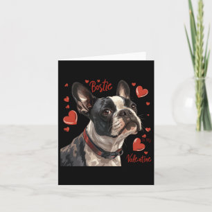 Boston Terrier Is My Valentine Cute Pet Dog Owner Card
