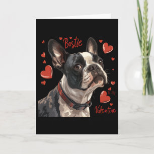 Boston Terrier Is My Valentine Cute Pet Dog Owner Card