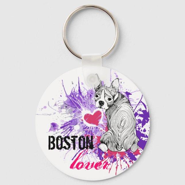 Boston Terrier Keychain (Front)
