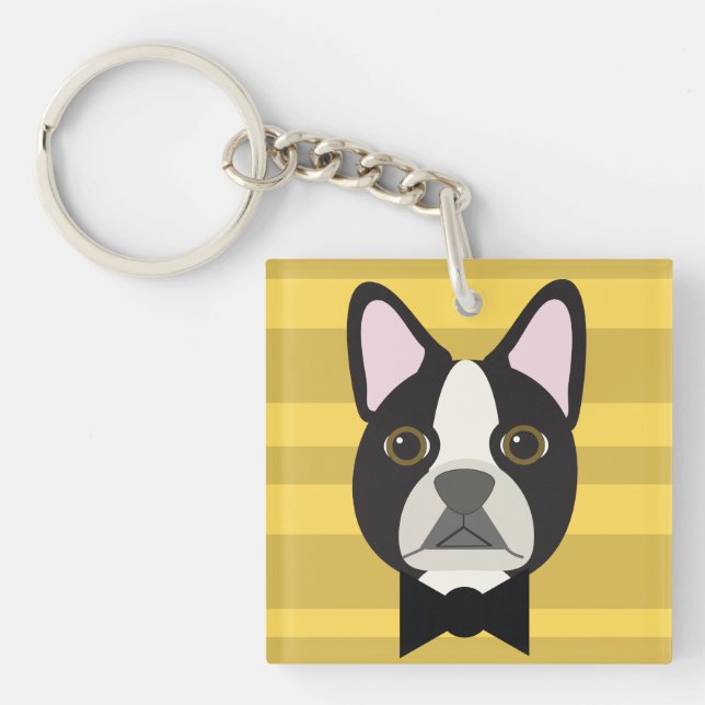 Boston Terrier Keychain (Front)
