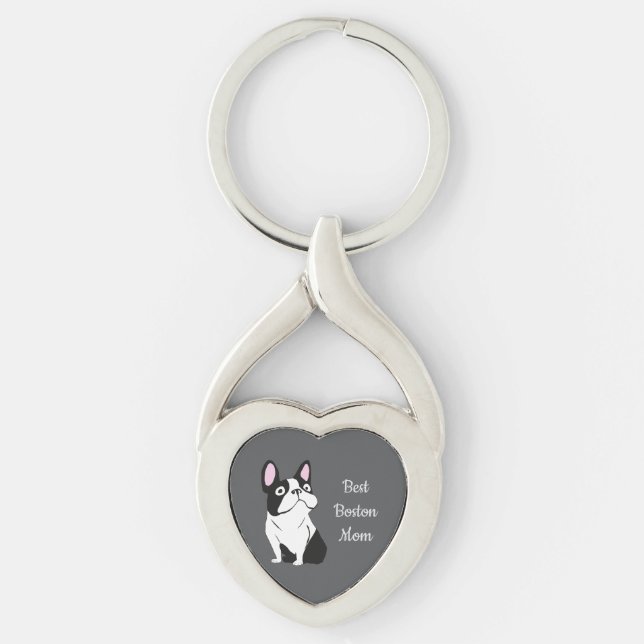 Boston terrier keychain (Front)