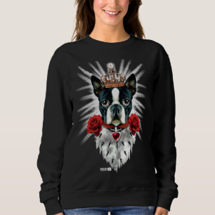 Boston Terrier King Crown Royal Fitted Sweatshirt