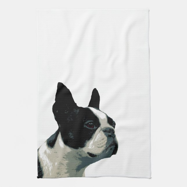 Boston terrier kitchen towel (Vertical)