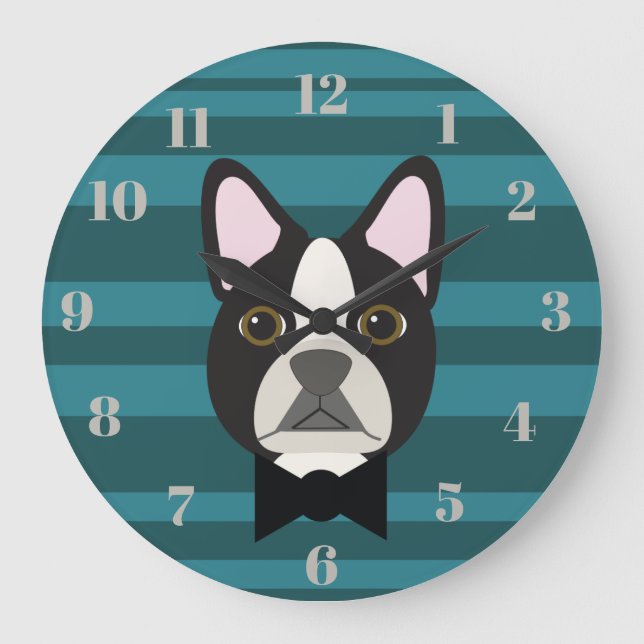 Boston Terrier Large Clock (Front)