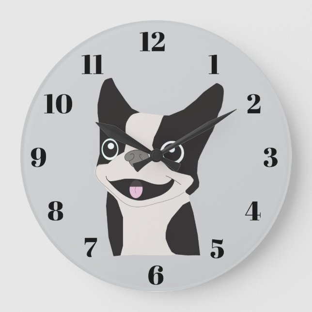 Boston Terrier Large Clock (Front)