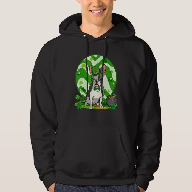 Boston Terrier Leprechaun Dog St  Patricks Day Luc Hoodie (Front)