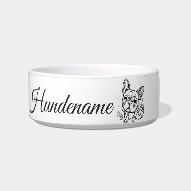 Boston Terrier Line Art personalized bowl (Front)