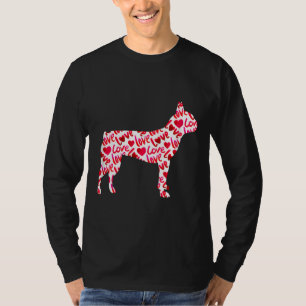 Boston Terrier Love Heart Dog Valentines Day T-Shirt