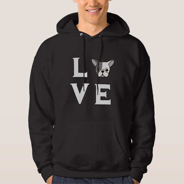 Boston Terrier Love Hoodie (Front)