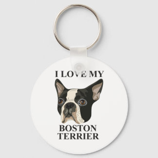 Boston Terrier Love Keychain