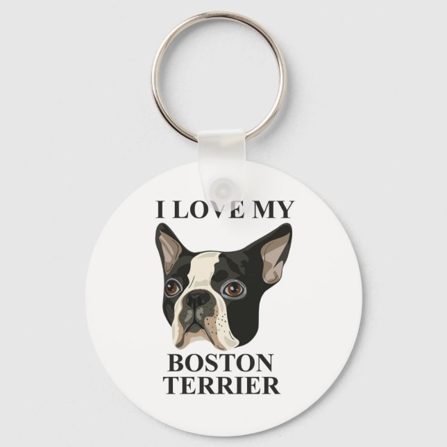 Boston Terrier Love Keychain (Front)