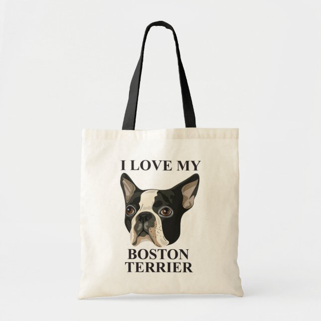 Boston Terrier Love Tote Bag (Front)