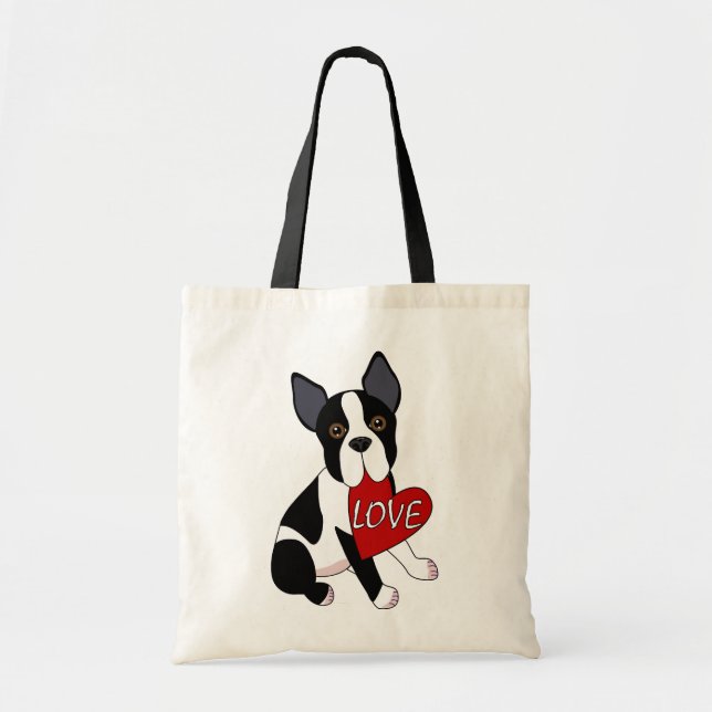 Boston Terrier Love Tote Bag (Front)