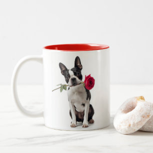 Boston Terrier Love Two-Tone Coffee Mug