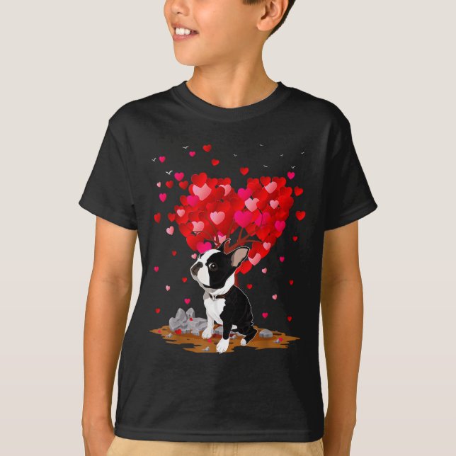 Boston Terrier Lover Heart Shape Boston Terrier Va T-Shirt (Front)