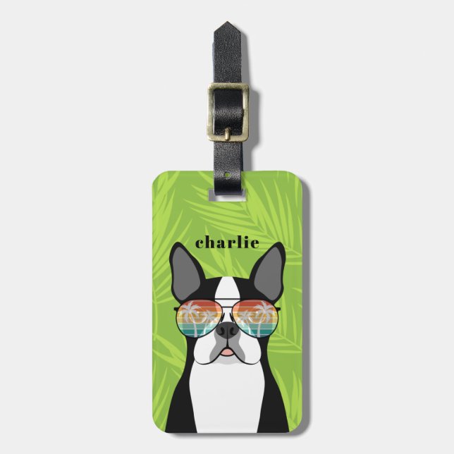 Boston Terrier Luggage Tags (Front Vertical)