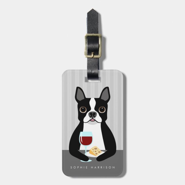 Boston Terrier Luggage Tags (Front Vertical)