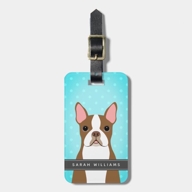 Boston Terrier Luggage Tags (Front Vertical)