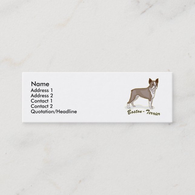 Boston Terrier Mini Business Card (Front)