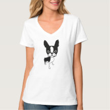 Boston Terrier Mirabelle ladies V-neck T-Shirt