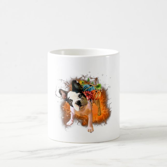 Boston Terrier Miracle Pumpkins Halloween Coffee Mug (Center)