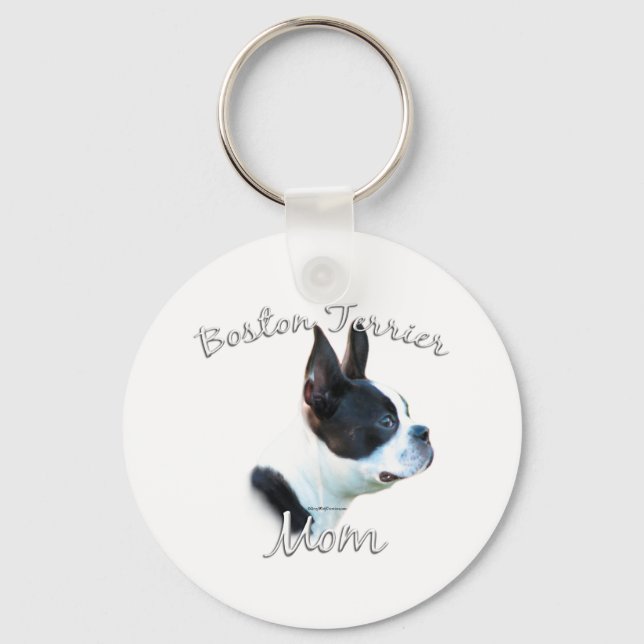 Boston Terrier Mom 2 Keychain (Front)