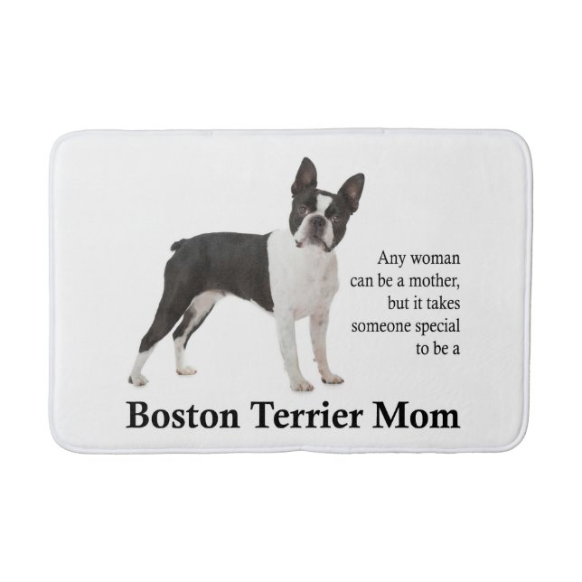 Boston Terrier Mom Bath Mat (Front)