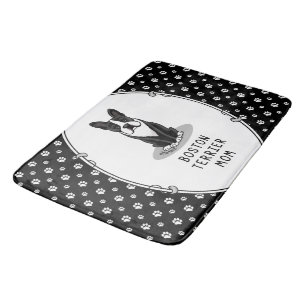 Boston Terrier Mom (black) - Cute dog Bath Mat