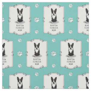 Boston Terrier Mom (black) - Cute dog Fabric