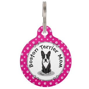 Boston Terrier Mom (black) - Cute dog Pet Tag