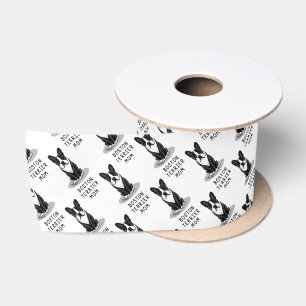 Boston Terrier Mom (black) - Cute dog Satin Ribbon