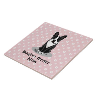 Boston Terrier Mom (black) - Cute dog Tile