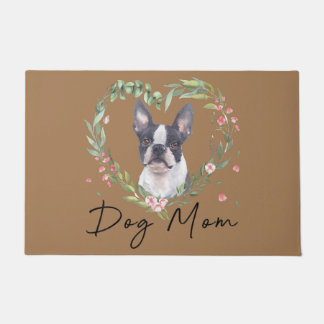 Boston Terrier mom, Boston Terrier dad, dog lover Doormat