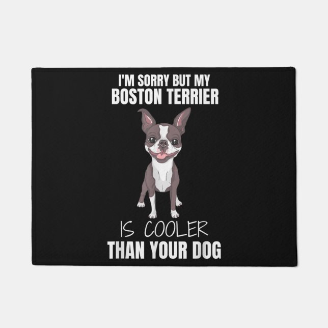 Boston Terrier mom, Boston Terrier dad, dog lover Doormat (Front)