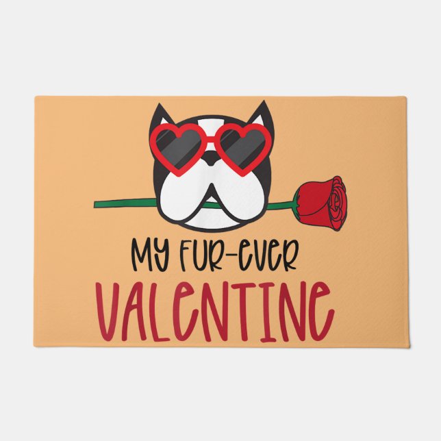 Boston Terrier mom, Boston Terrier dad, dog lover Doormat (Front)