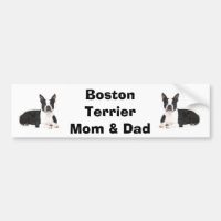 Boston Terrier Mom & Dad Bumper Sticker