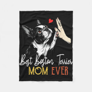 Boston terrier mom funny dog mama mother's day fleece blanket