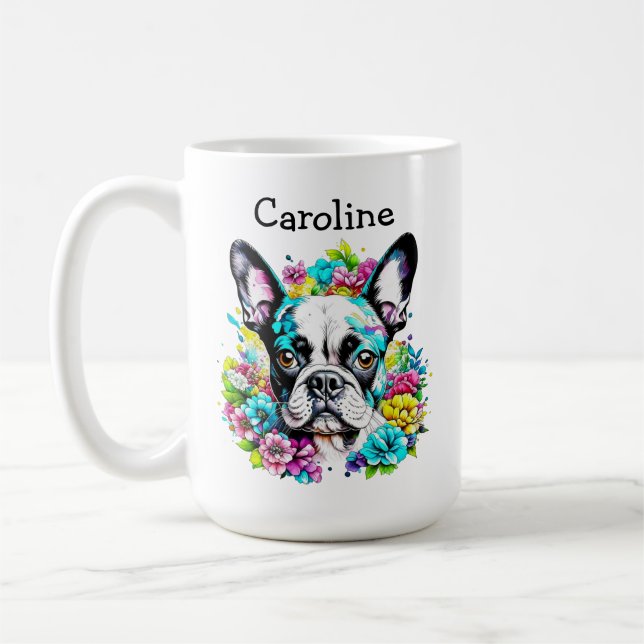 Boston Terrier Mom Personalized Coffee Mug (Left)