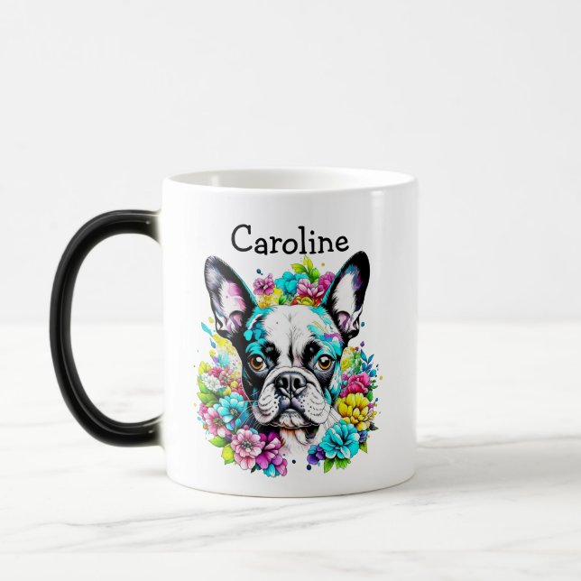 Boston Terrier Mom Personalized Magic Mug (Left)