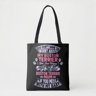 "Boston Terrier" Mom Tote Bag.