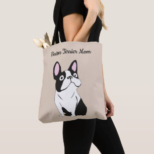 Boston terrier mom tote bag