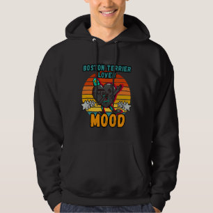 Boston Terrier  Mood Moody Dabbing Vintage  Retro  Hoodie