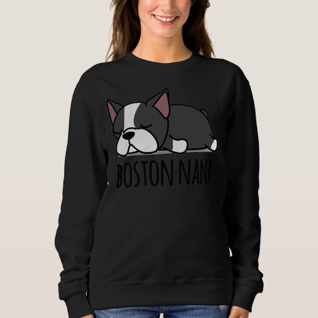 Boston Terrier Nana Fitted Sweatshirt (Front)