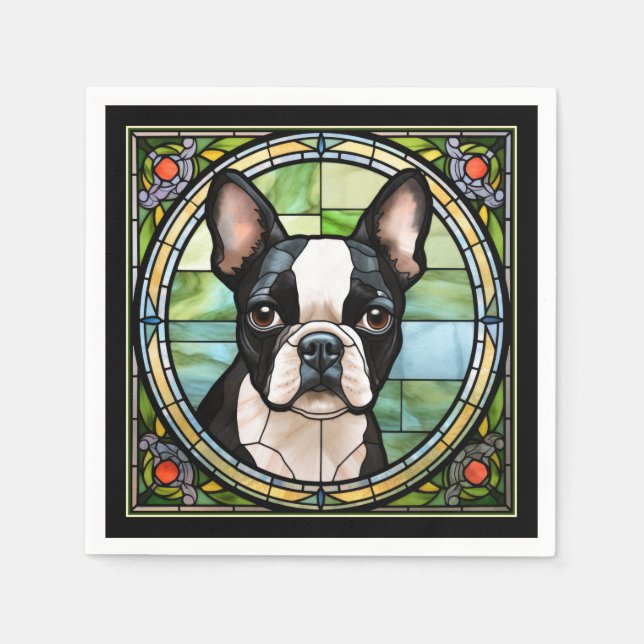 Boston Terrier Napkins (Front)