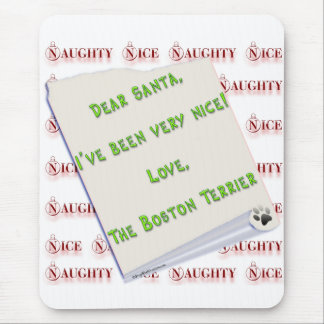 Boston Terrier Naughty or Nice Mouse Pad
