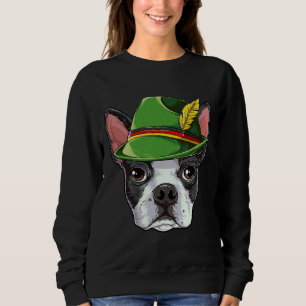 Boston Terrier Oktoberfest Kids Boys Lederhosen Al Sweatshirt